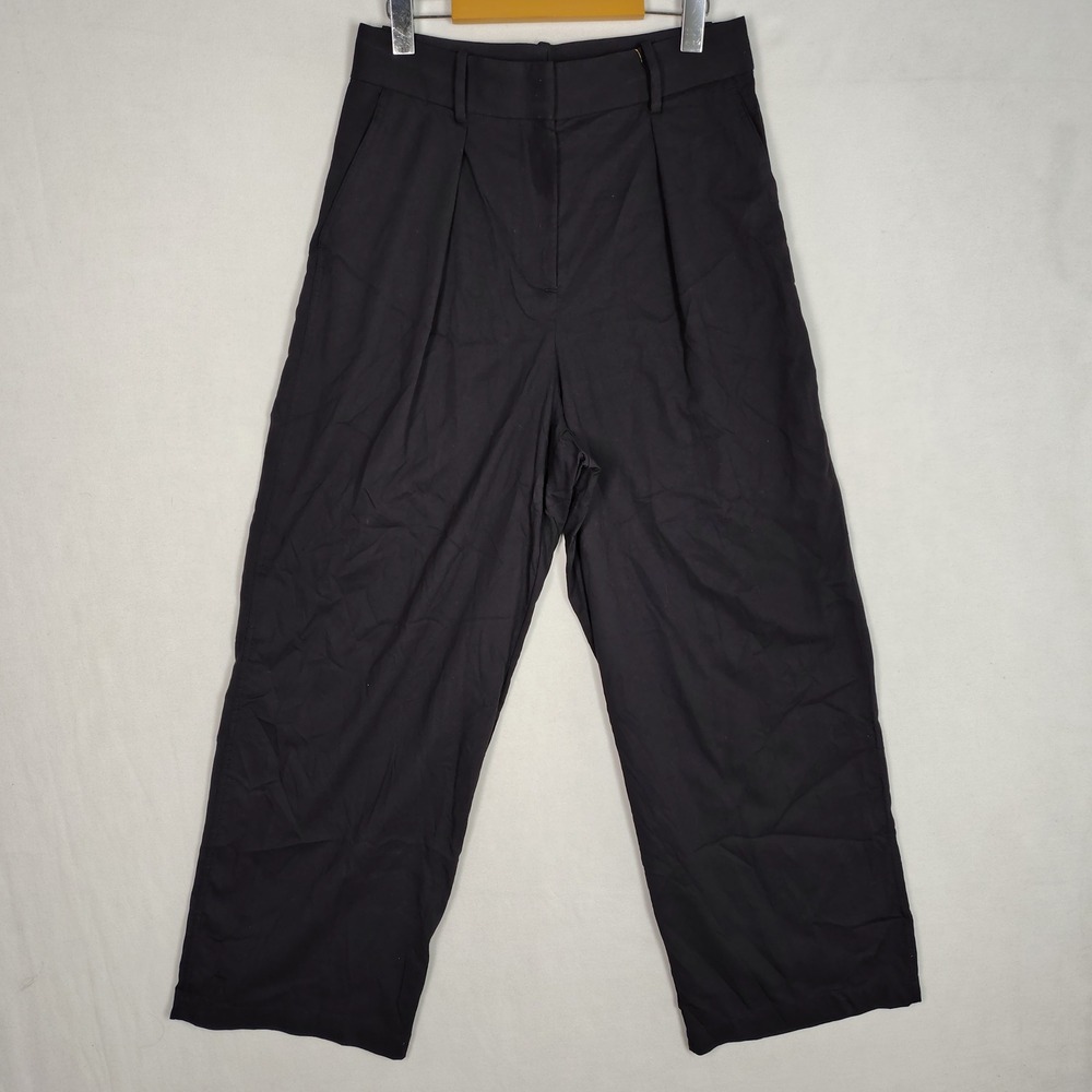 Lululemon New Venture Pleated High-Rise Wide-Leg Trouser Black Size 6 LW5GQ3S
